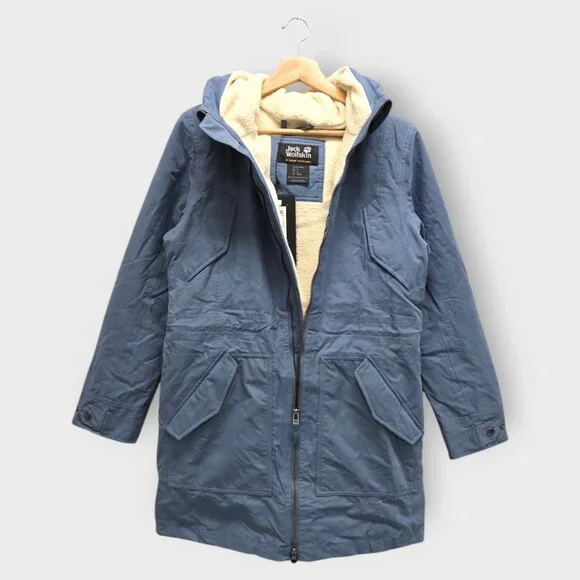 JACK WOLFSKIN Women's Rocky Point Parka Jacket (Frost Blue) Small